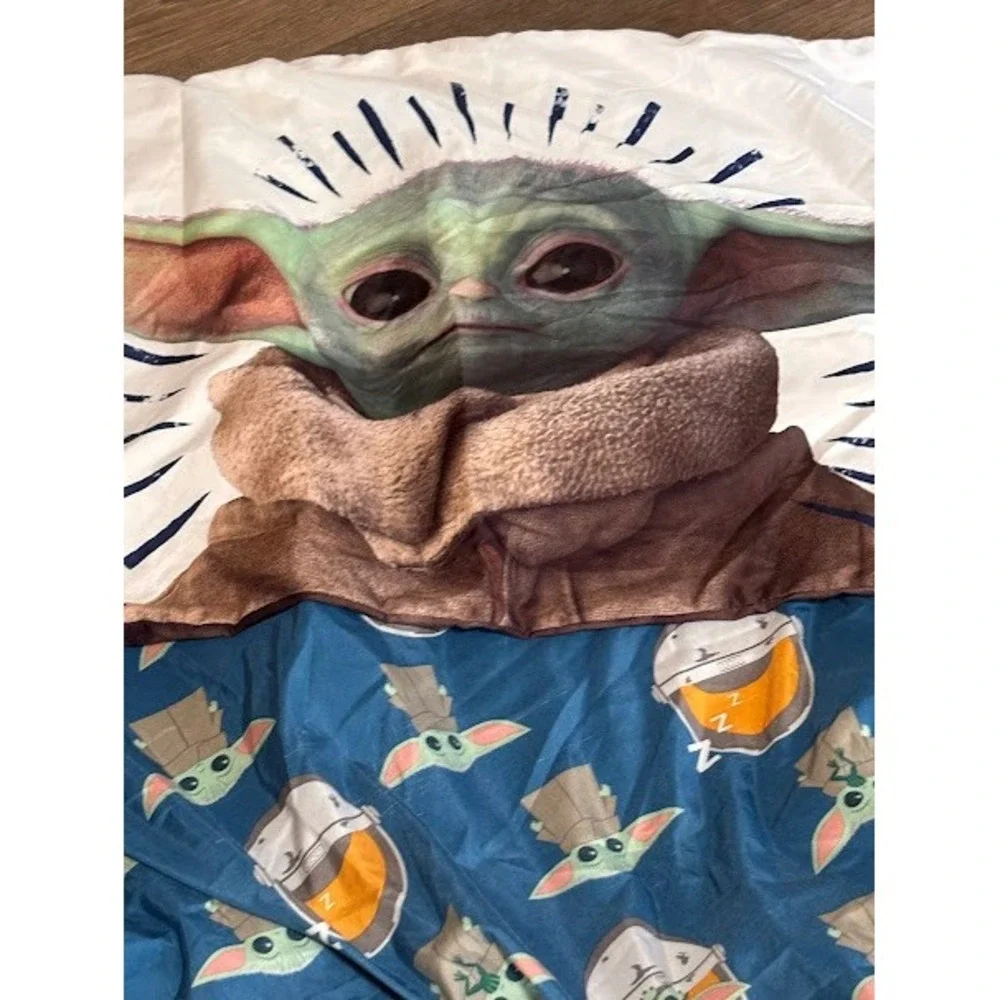 Star Wars The Mandalorian Grogu Baby Yoda Twin Sheet Set 3 Piece Blue White